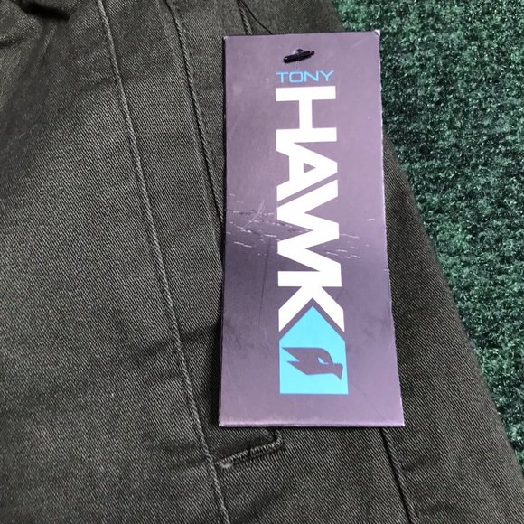 Men’s Tony Hawk Elastic Waist Stretch Green Twill Chino Skate Beach Shorts Sz S - Picture 3 of 7